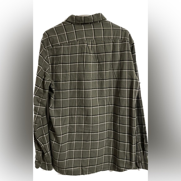 J Crew Button Up Long Sleeve Flannel Shirt Size L Green - Picture 3 of 3
